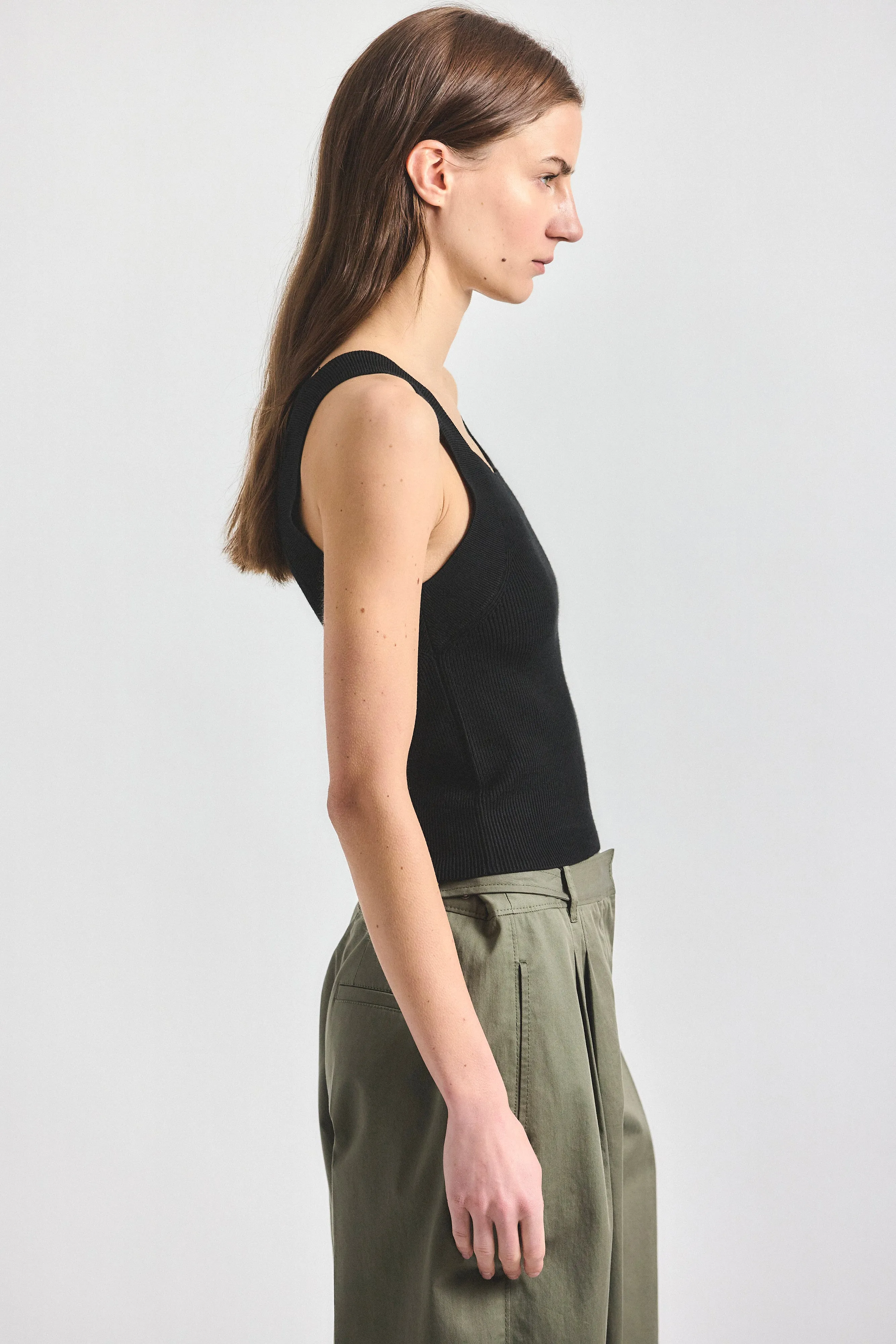 Dakota Compact Knit Tank Top - Black sold by Derek Lam product image thumbnail 3