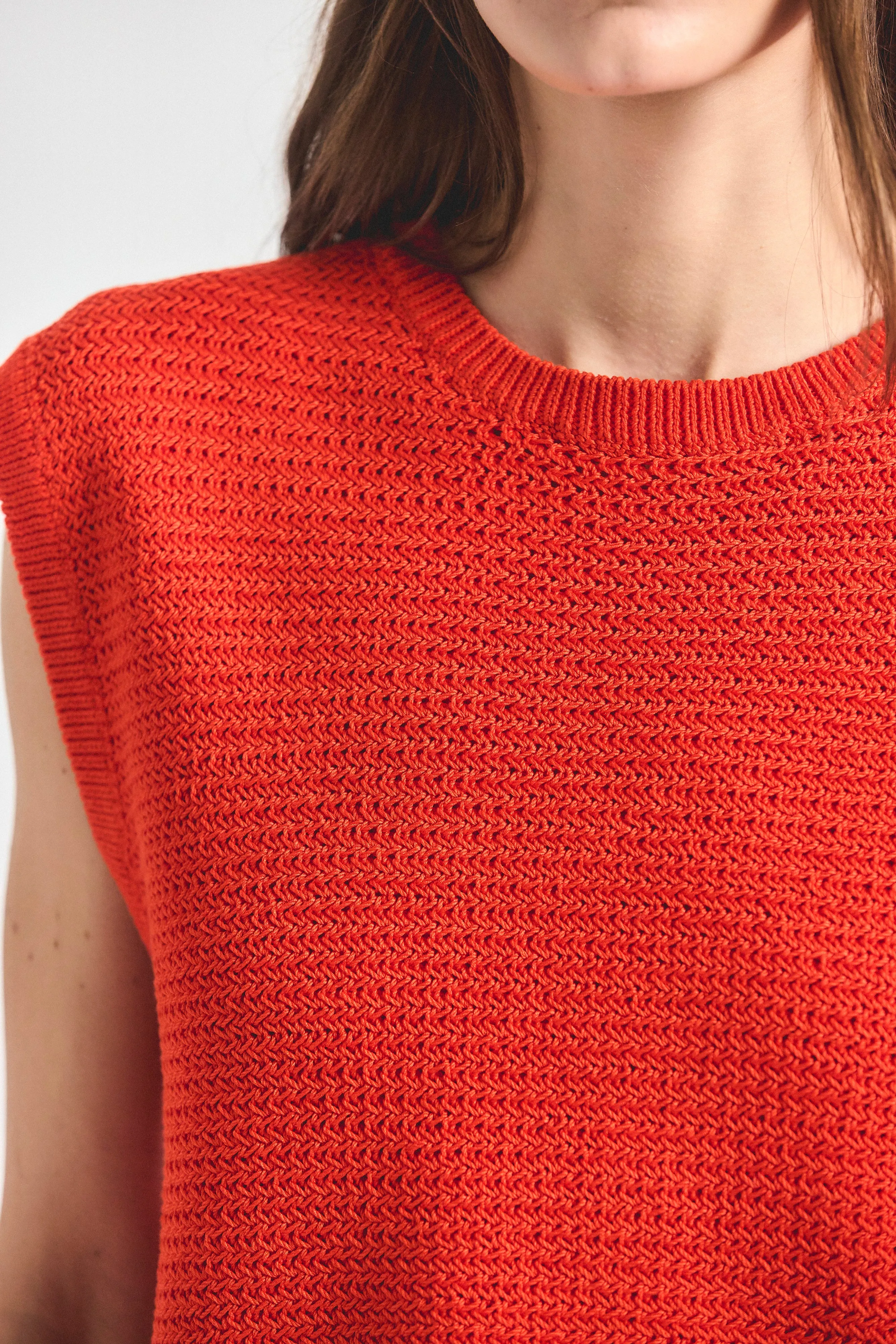 Vivienne Sleeveless Sweater - Tangerine Tango sold by Derek Lam product image thumbnail 2