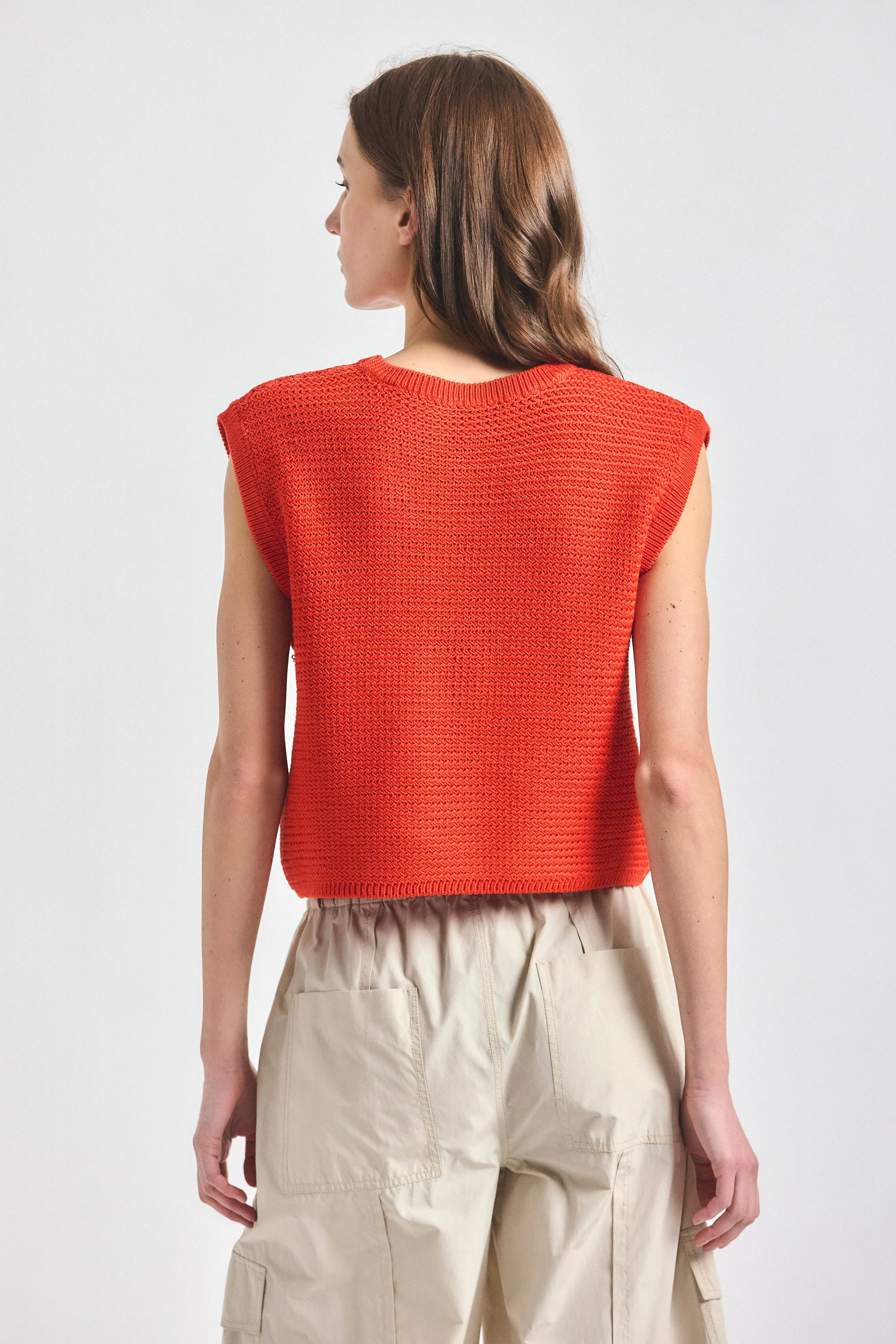 Vivienne Sleeveless Sweater - Tangerine Tango sold by Derek Lam product image thumbnail 4