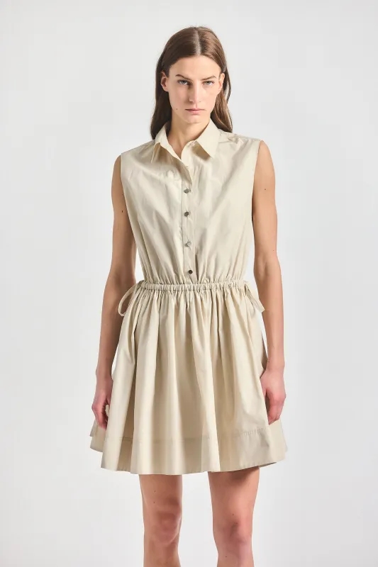 Tristan Shirt Dress - Oyster Gray made by Derek Lam