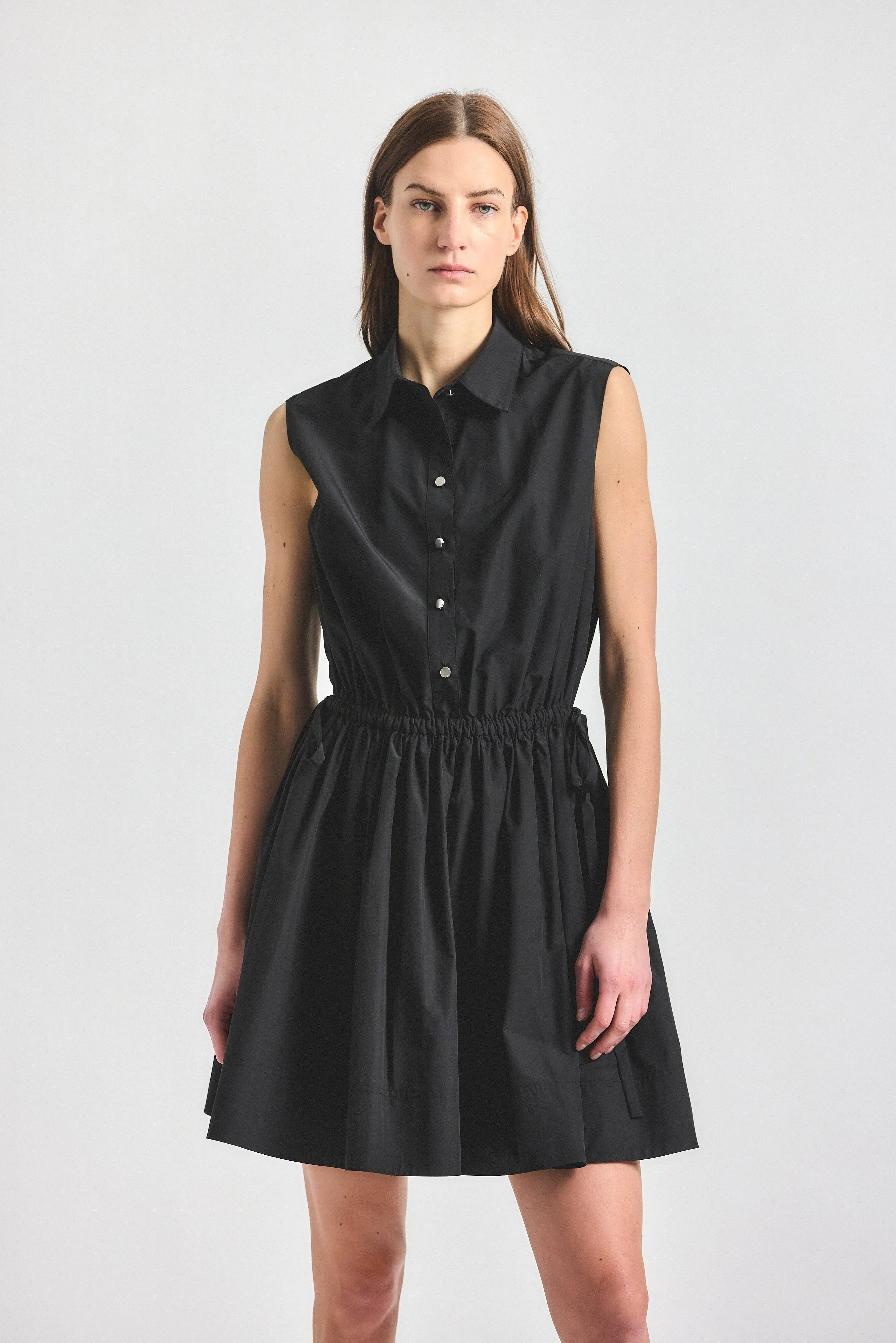 Tristan Shirt Dress - Black sold by Derek Lam