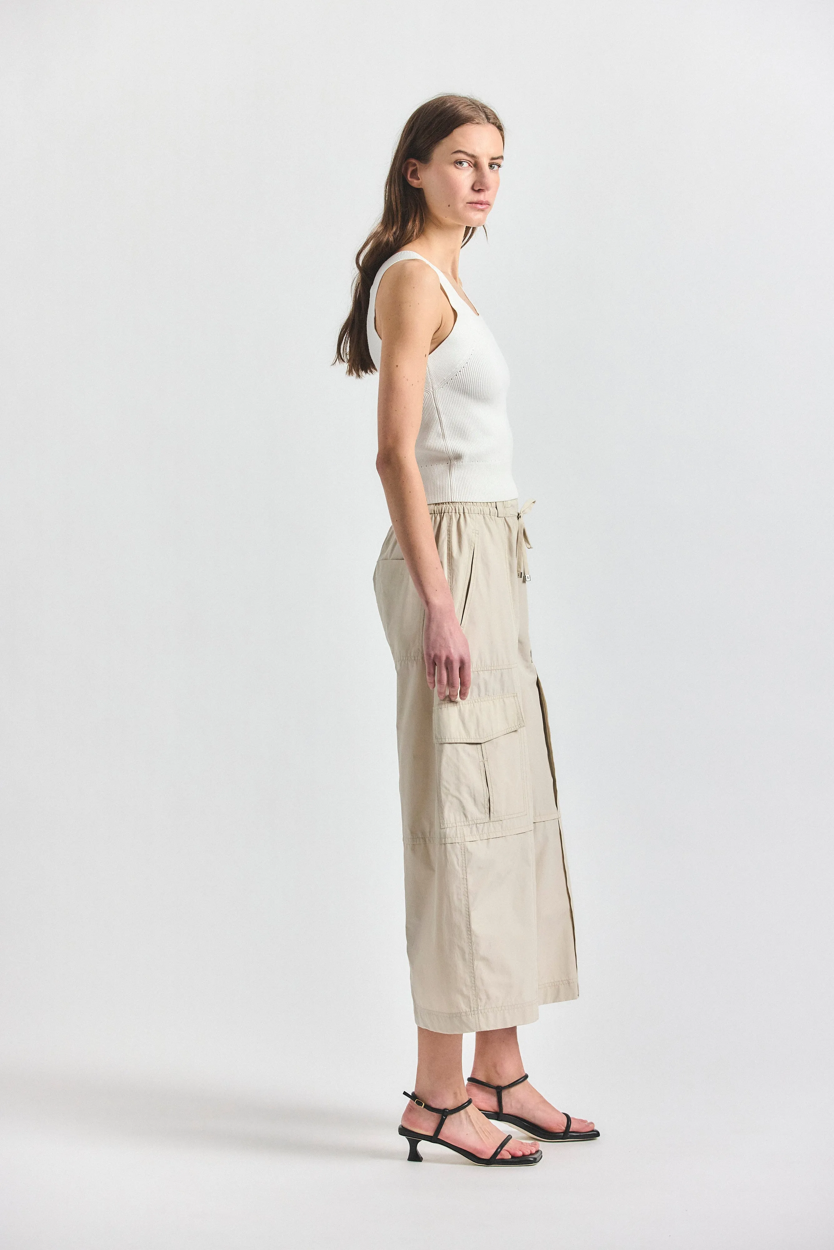 Ruth Cropped Wide Leg Cargo Pant - Oyster Gray sold by Derek Lam product image thumbnail 3