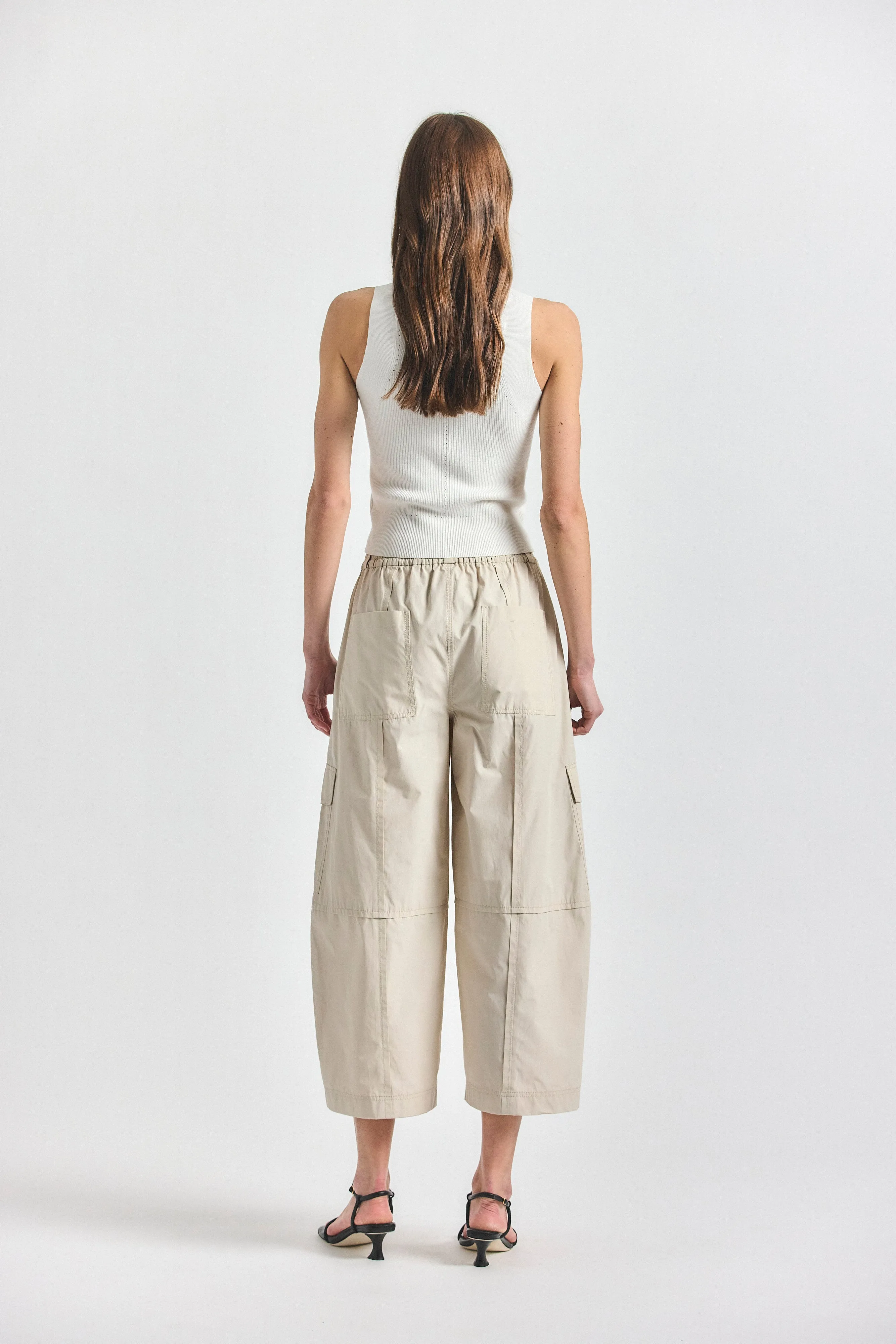 Ruth Cropped Wide Leg Cargo Pant - Oyster Gray sold by Derek Lam product image thumbnail 4