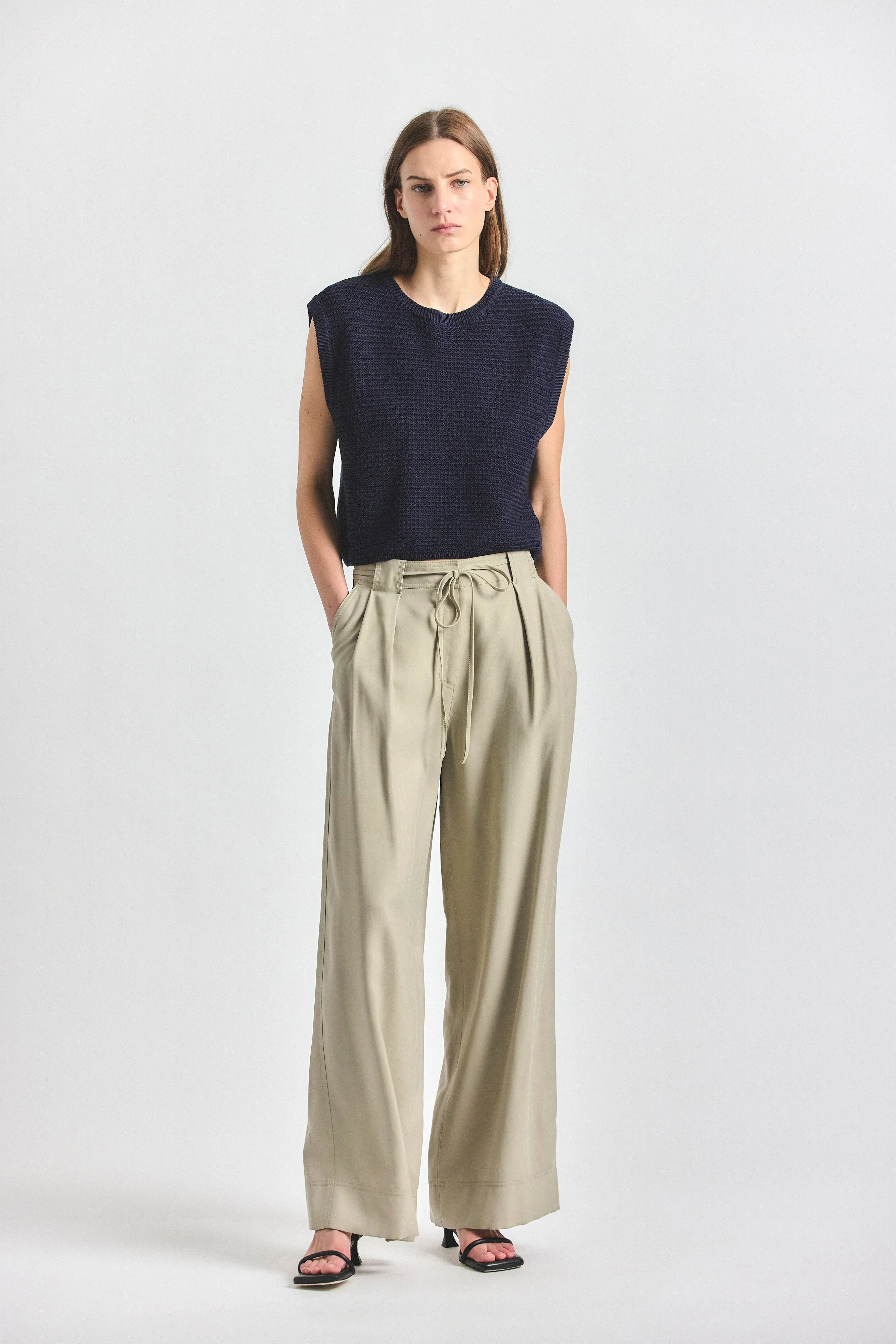 Archer Wide Leg Trouser - Silver Sage sold by Derek Lam