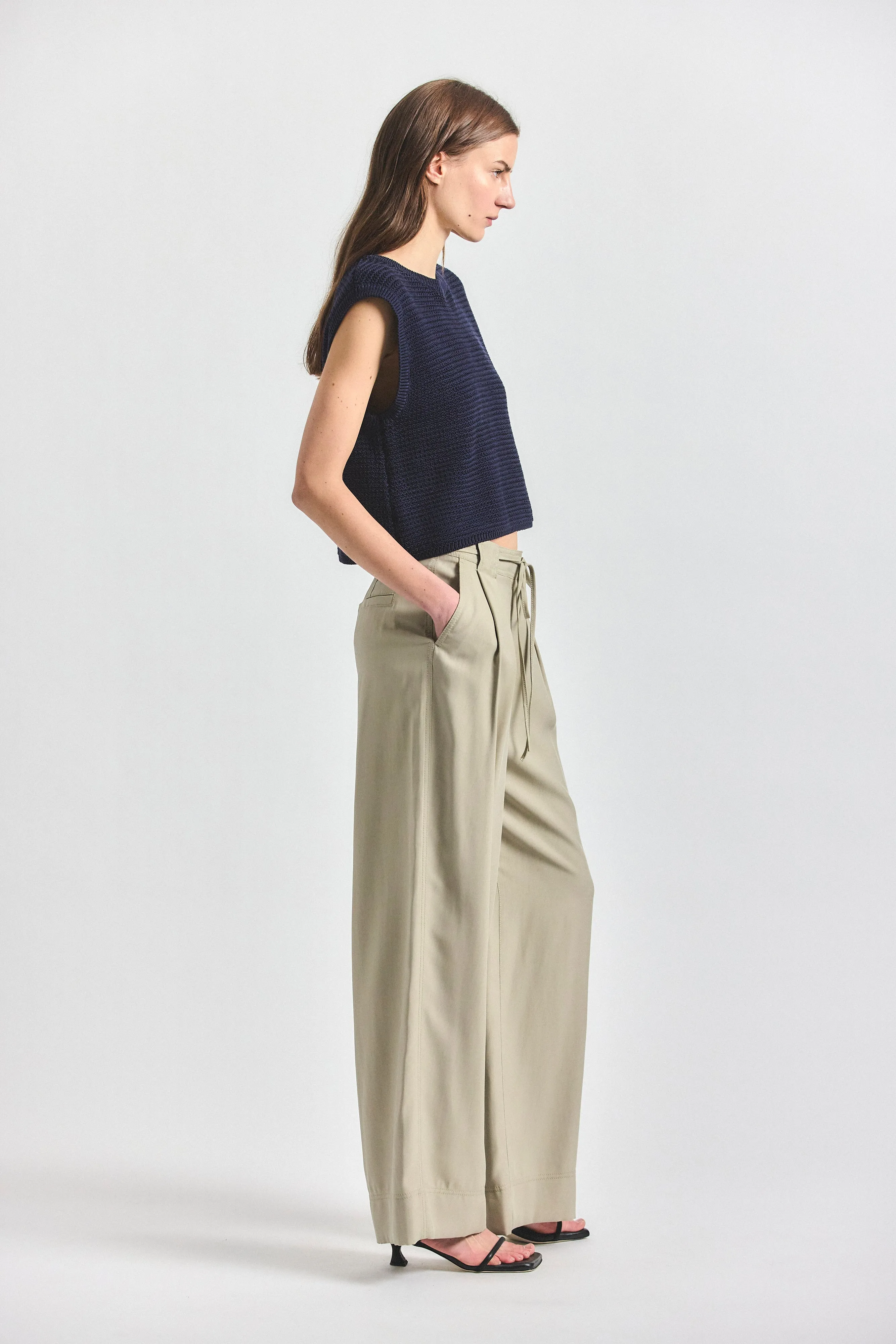 Archer Wide Leg Trouser - Silver Sage sold by Derek Lam product image thumbnail 3