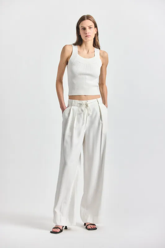 Archer Wide Leg Trouser - Marshmallow made by Derek Lam