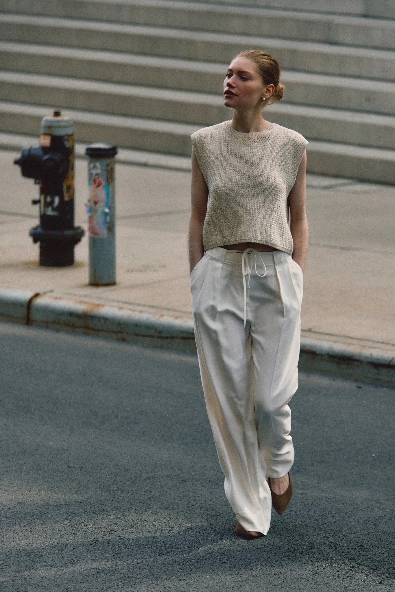 Archer Wide Leg Trouser - Marshmallow sold by Derek Lam product image thumbnail 2