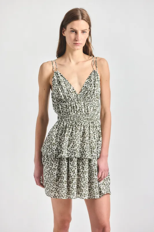 Theodore Layered Mini Dress - Marshmallow/Mermaid made by Derek Lam