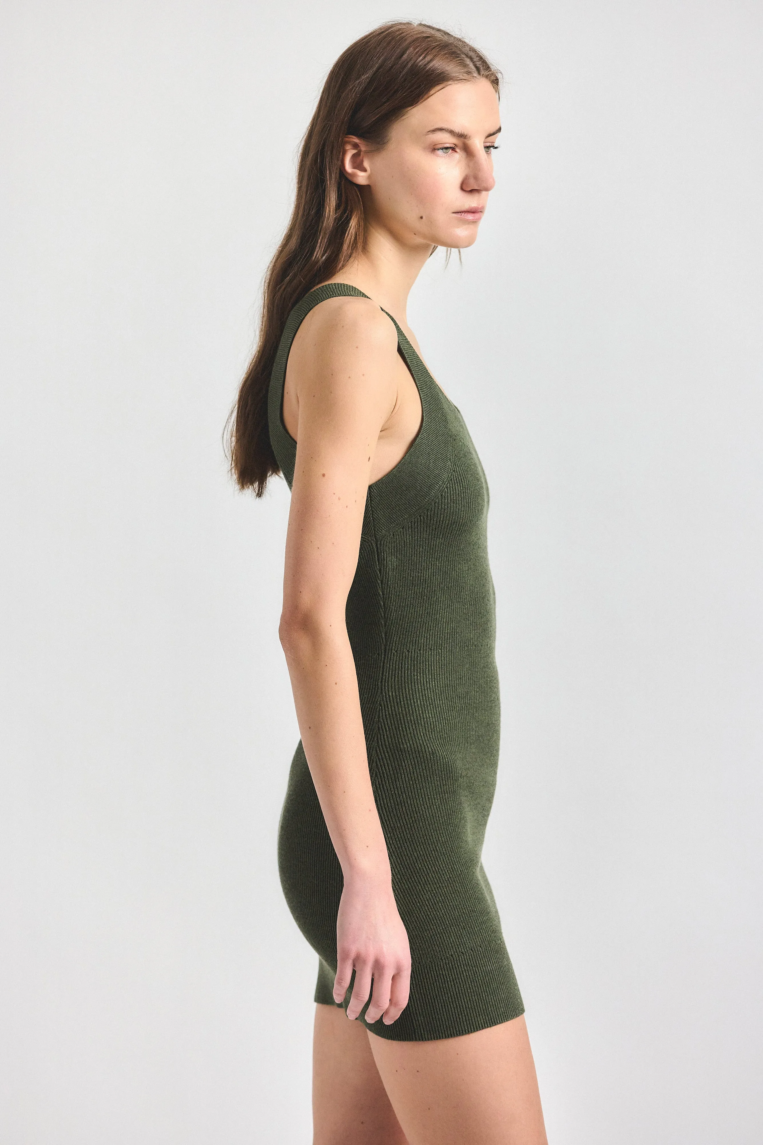 Kamila Compact Knit Tank Dress - Dusty Olive sold by Derek Lam product image thumbnail 4