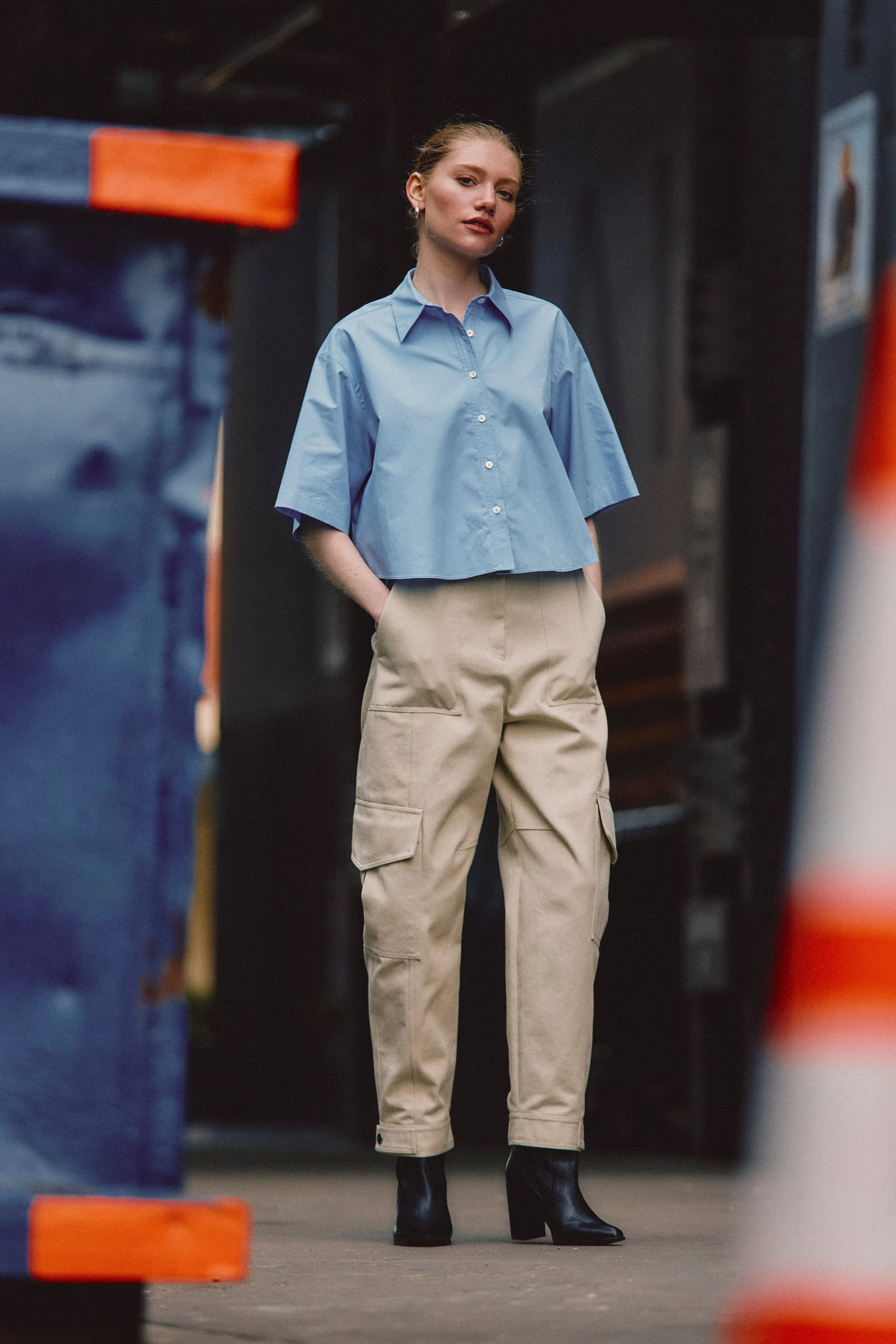 Olivia Short Sleeve Shirt - Light Blue sold by Derek Lam product image thumbnail 2