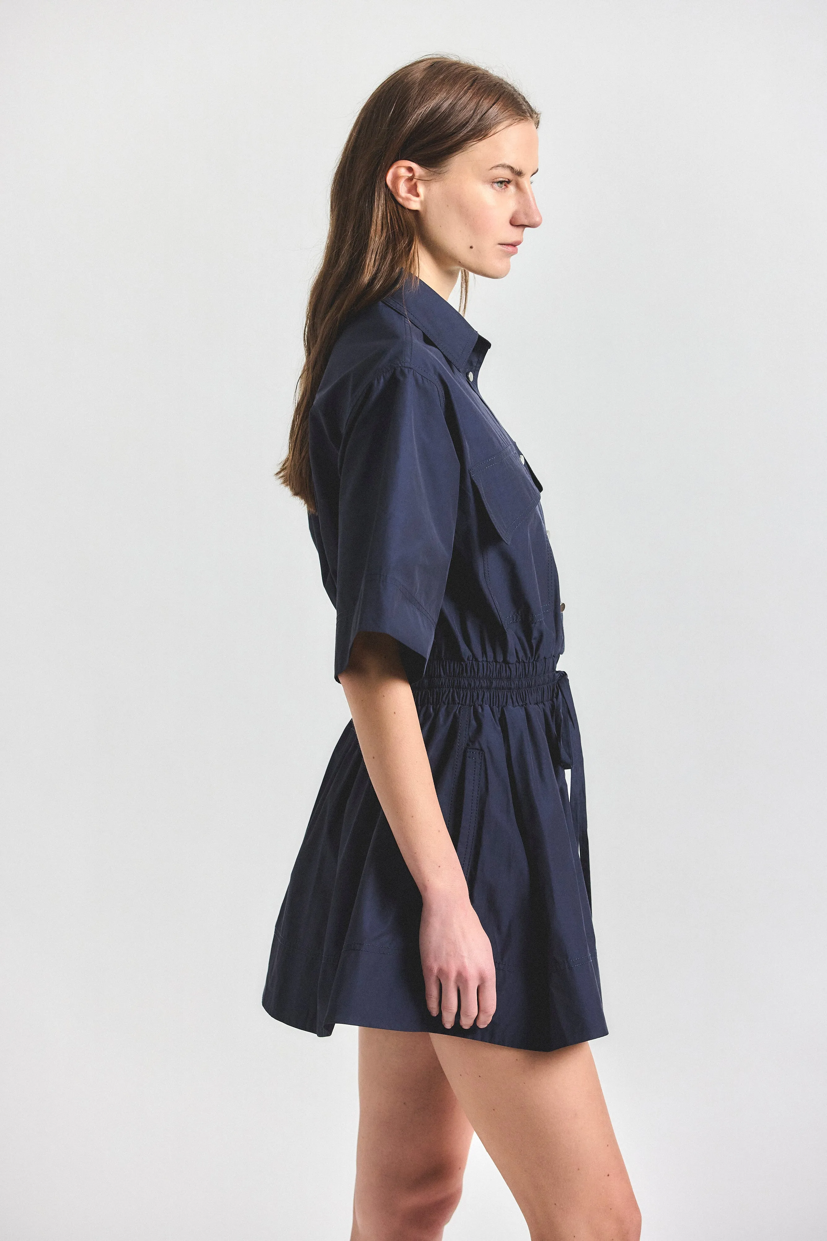 Sabrina Short Sleeve Shirt Dress - Dark Navy sold by Derek Lam product image thumbnail 3