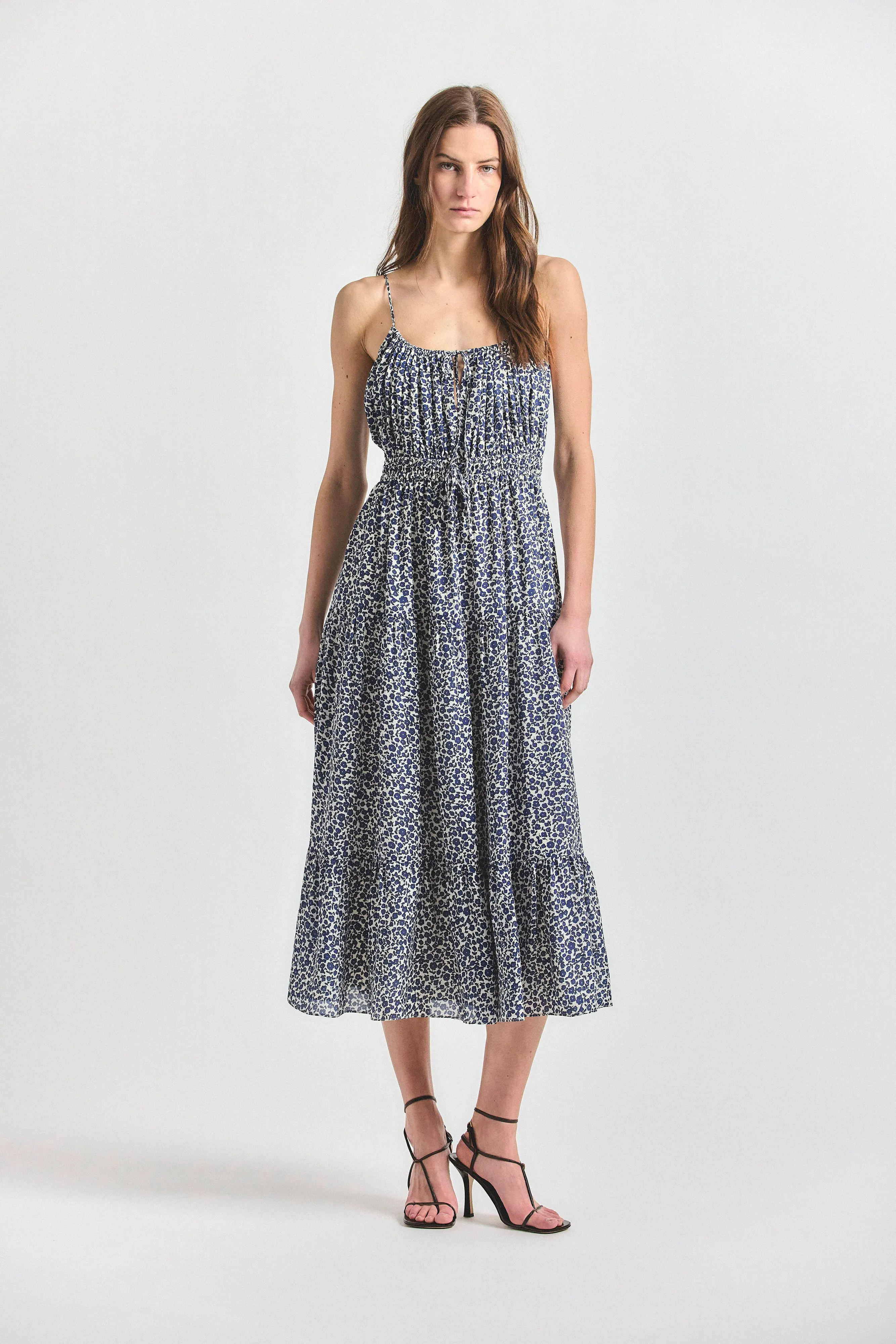 Abigail Maxi Dress - Marshmallow Navy sold by Derek Lam