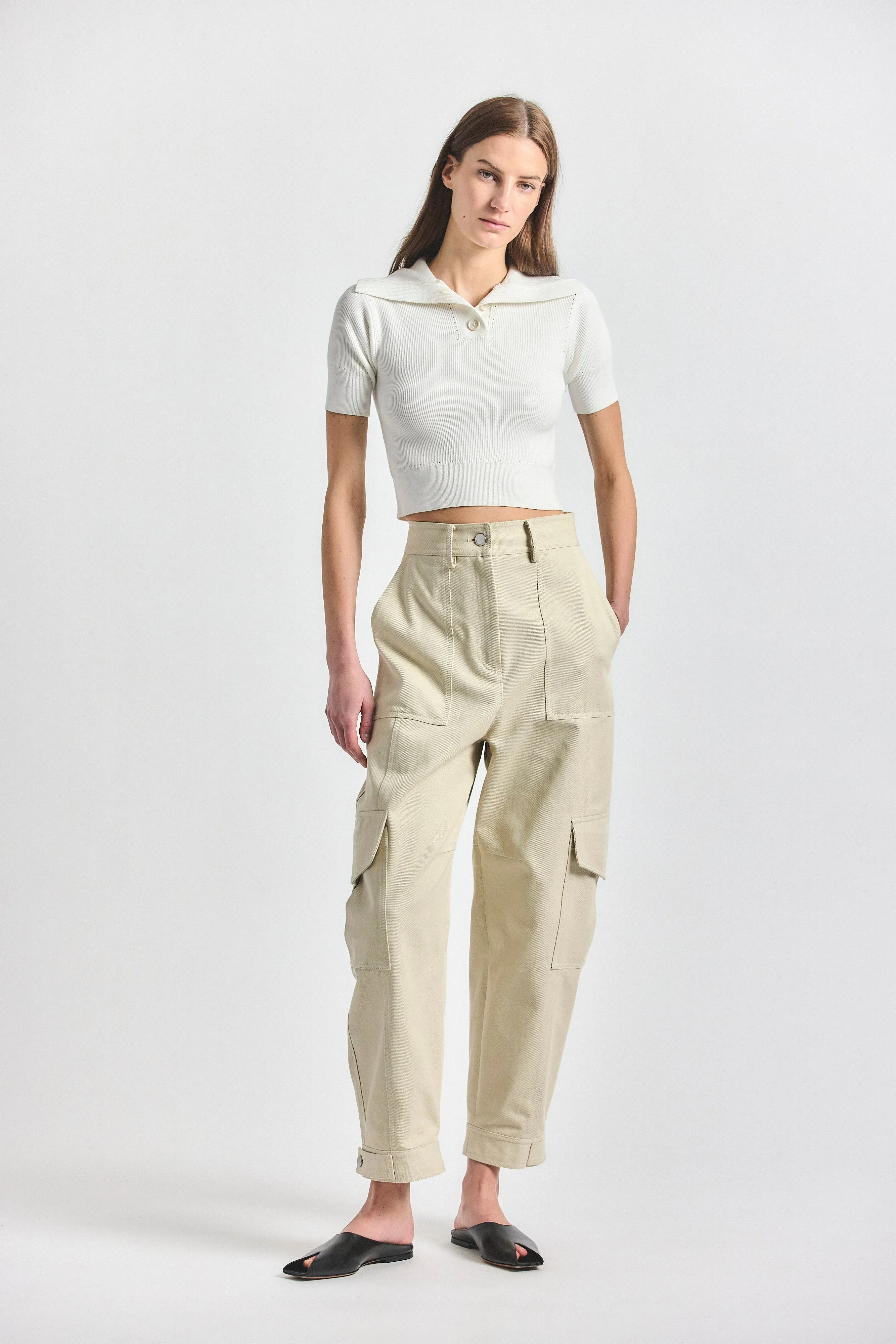 Brooks Cargo Pant - Oyster Gray sold by Derek Lam