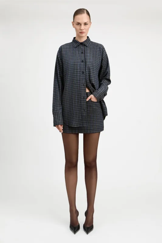 Max Rayon Mini Plaid Relaxed Shirt made by Derek Lam