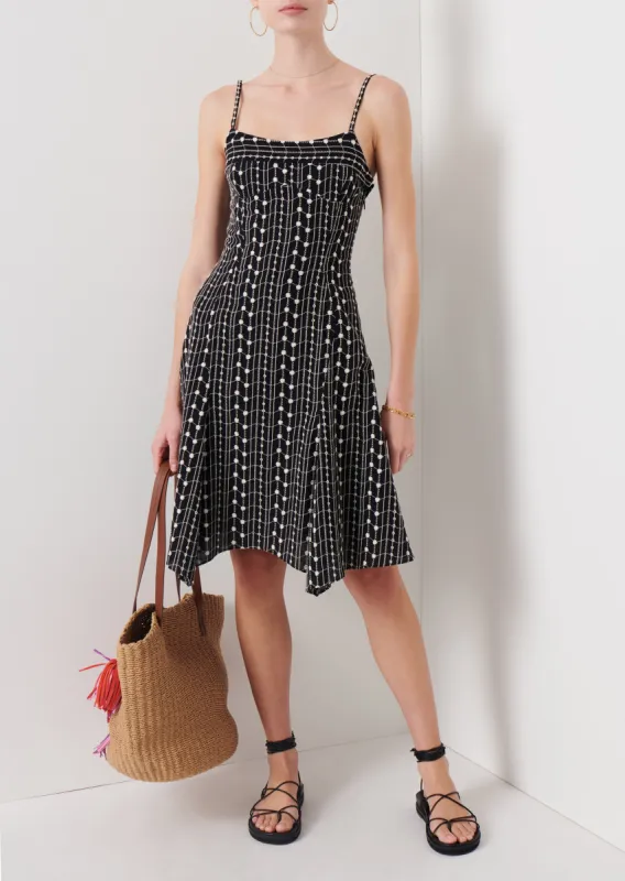 Harlyn A-Line Bustier Dress - Black-Ivory sold by Derek Lam