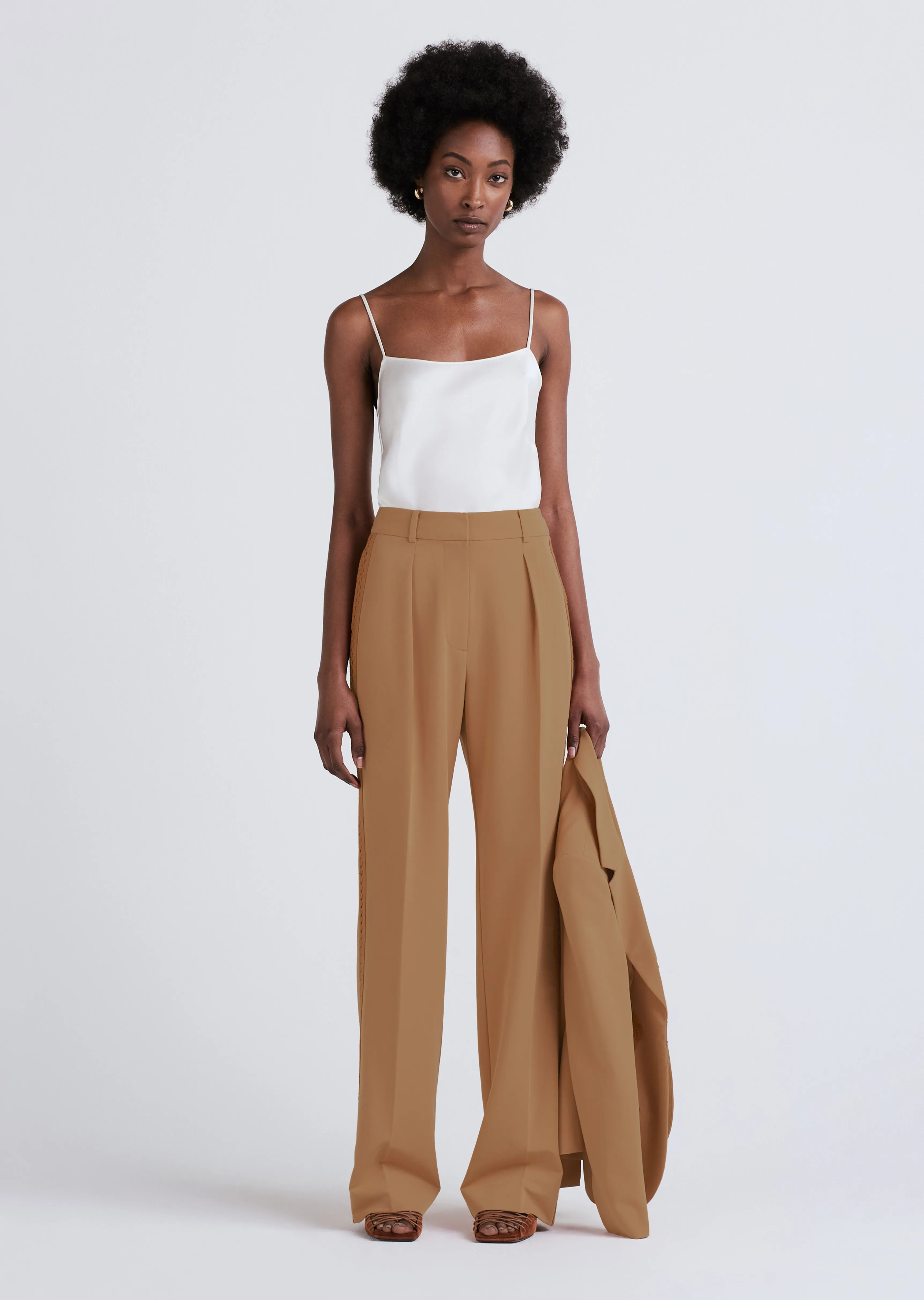 Delta Wide Leg Trousers - Mocha sold by Derek Lam