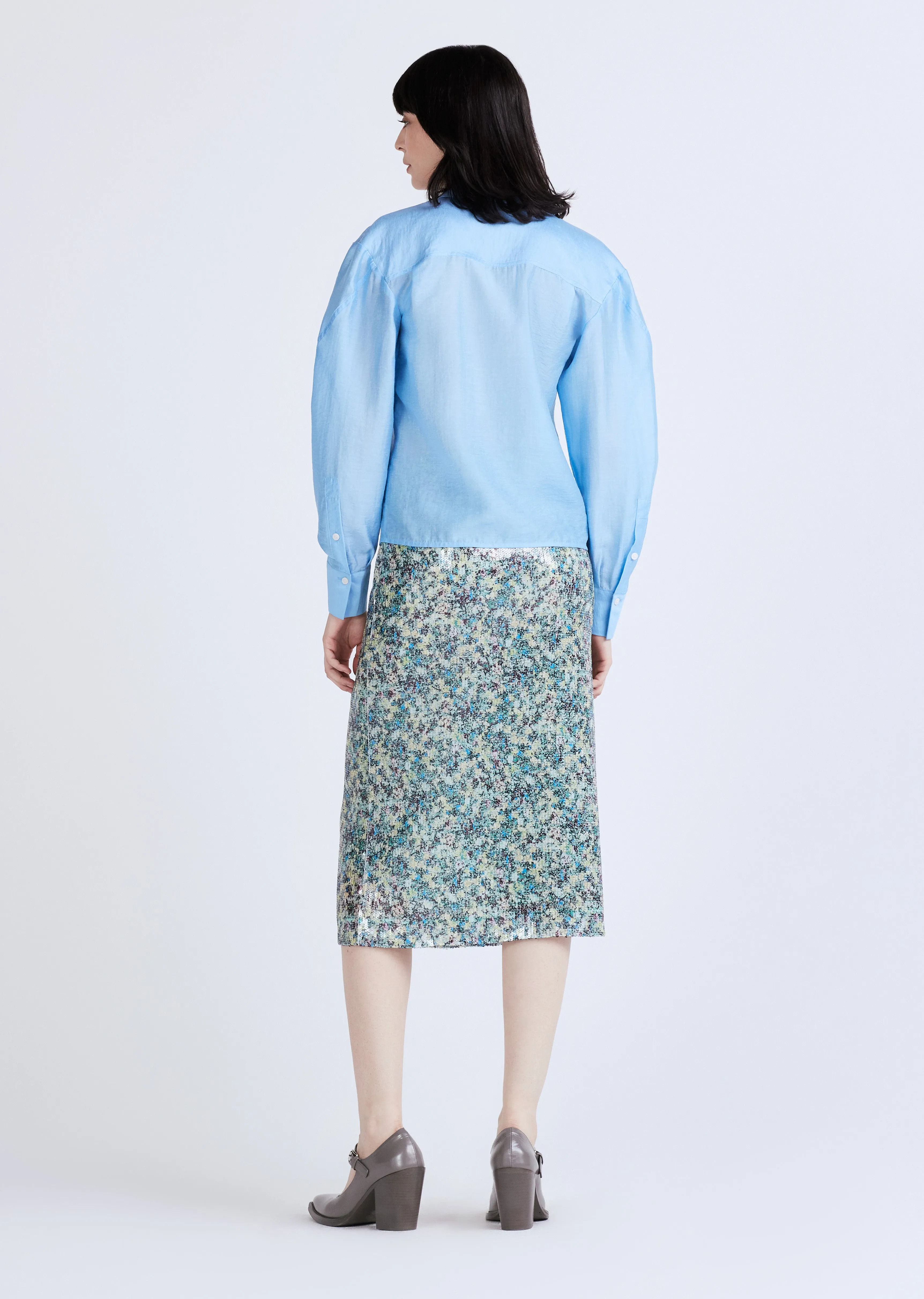 Juni Button Down Blouse - Azure sold by Derek Lam product image thumbnail 2