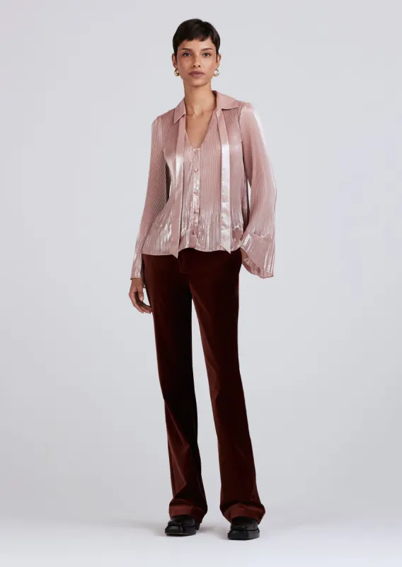 Ellery Long Sleeve Blouse - Pink Silver sold by Derek Lam