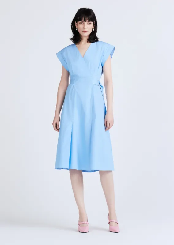 Arabella Belted Midi Dress - Azure sold by Derek Lam