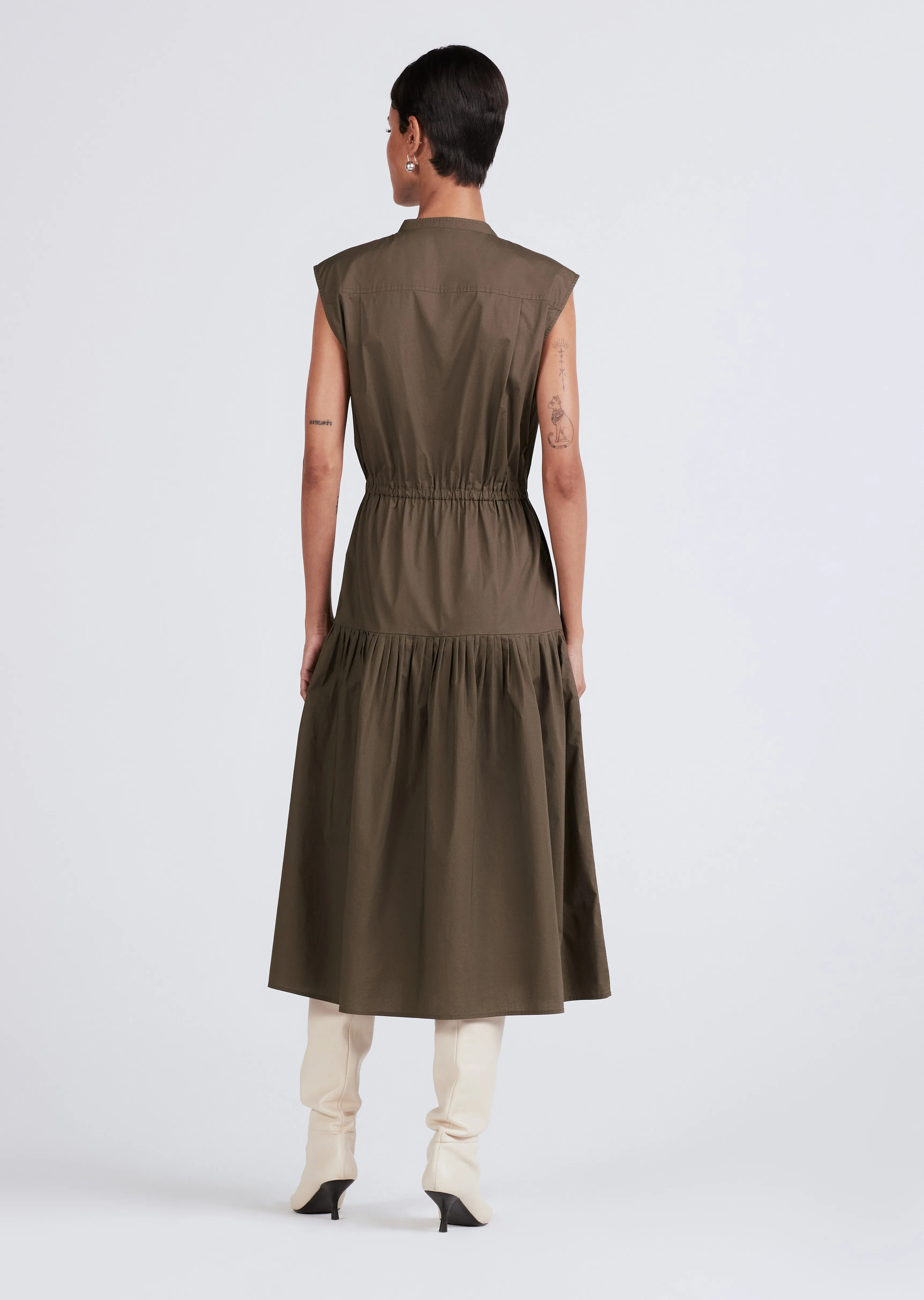 Margaret Waist Tie Sleeveless Midi Dress - Grape Leaf sold by Derek Lam product image thumbnail 3