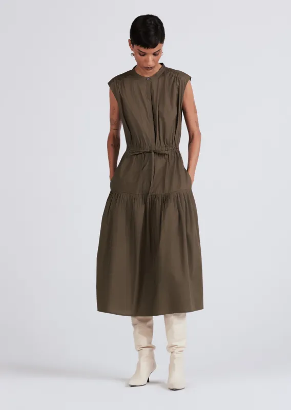 Margaret Waist Tie Sleeveless Midi Dress - Grape Leaf sold by Derek Lam