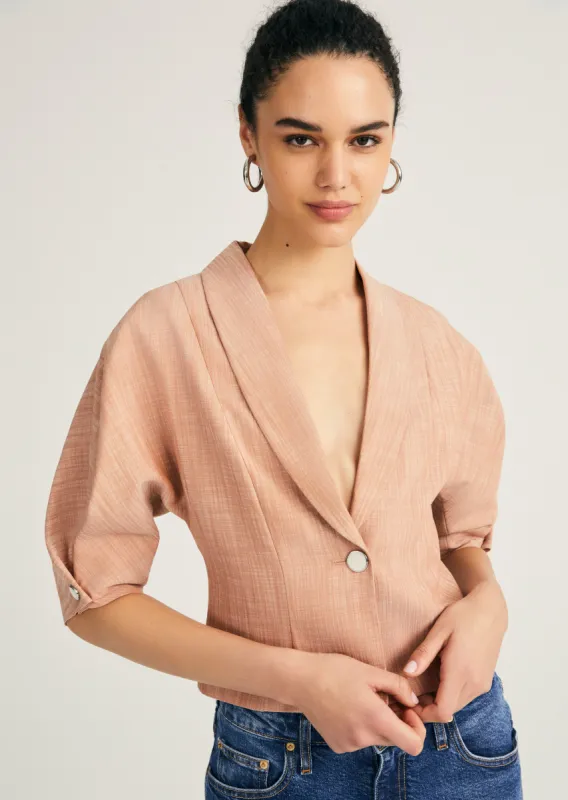 Gabriel Short Sleeve Jacket - Caramel sold by Derek Lam