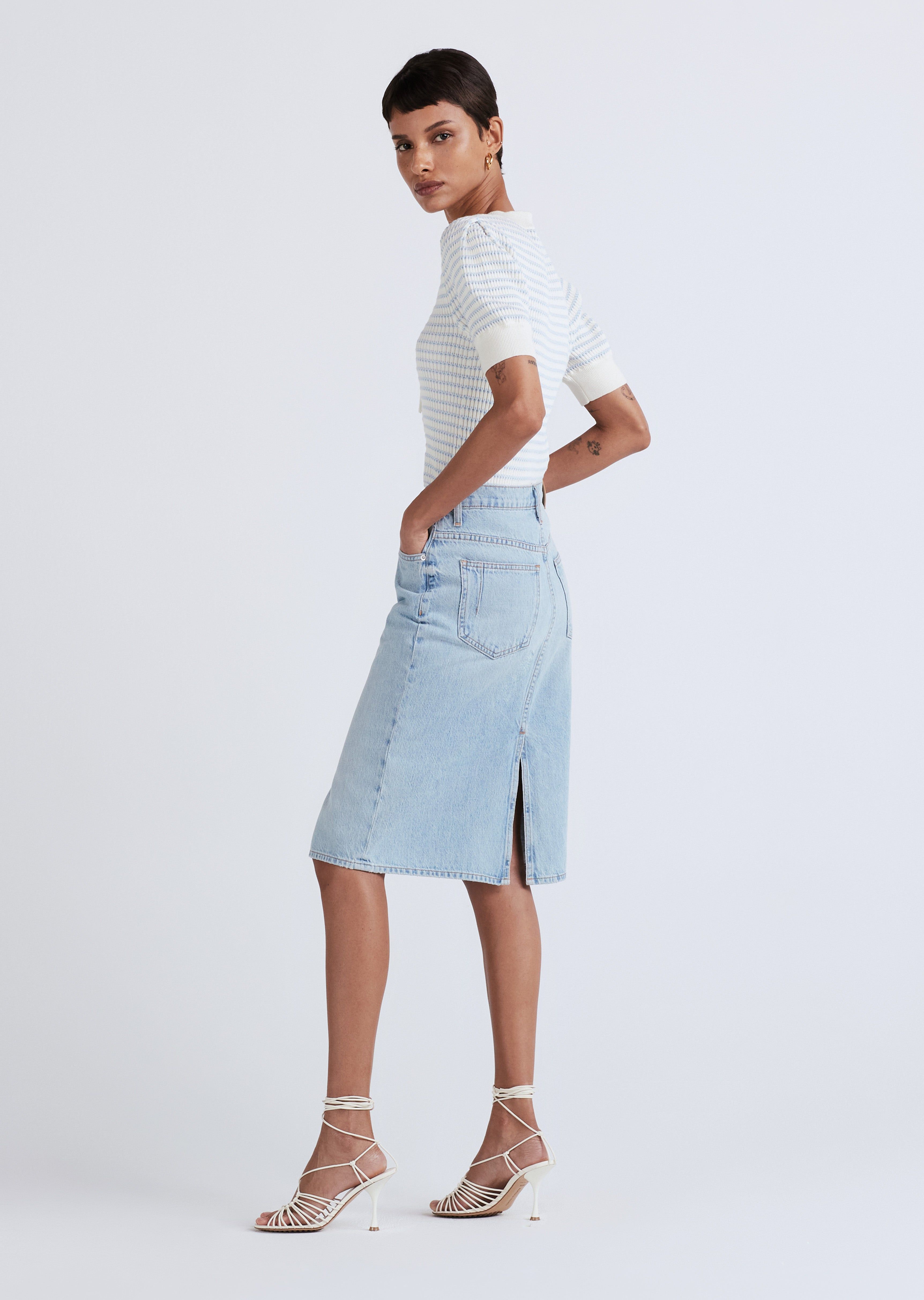 Juliet High Rise Denim Skirt - Ludlow sold by Derek Lam