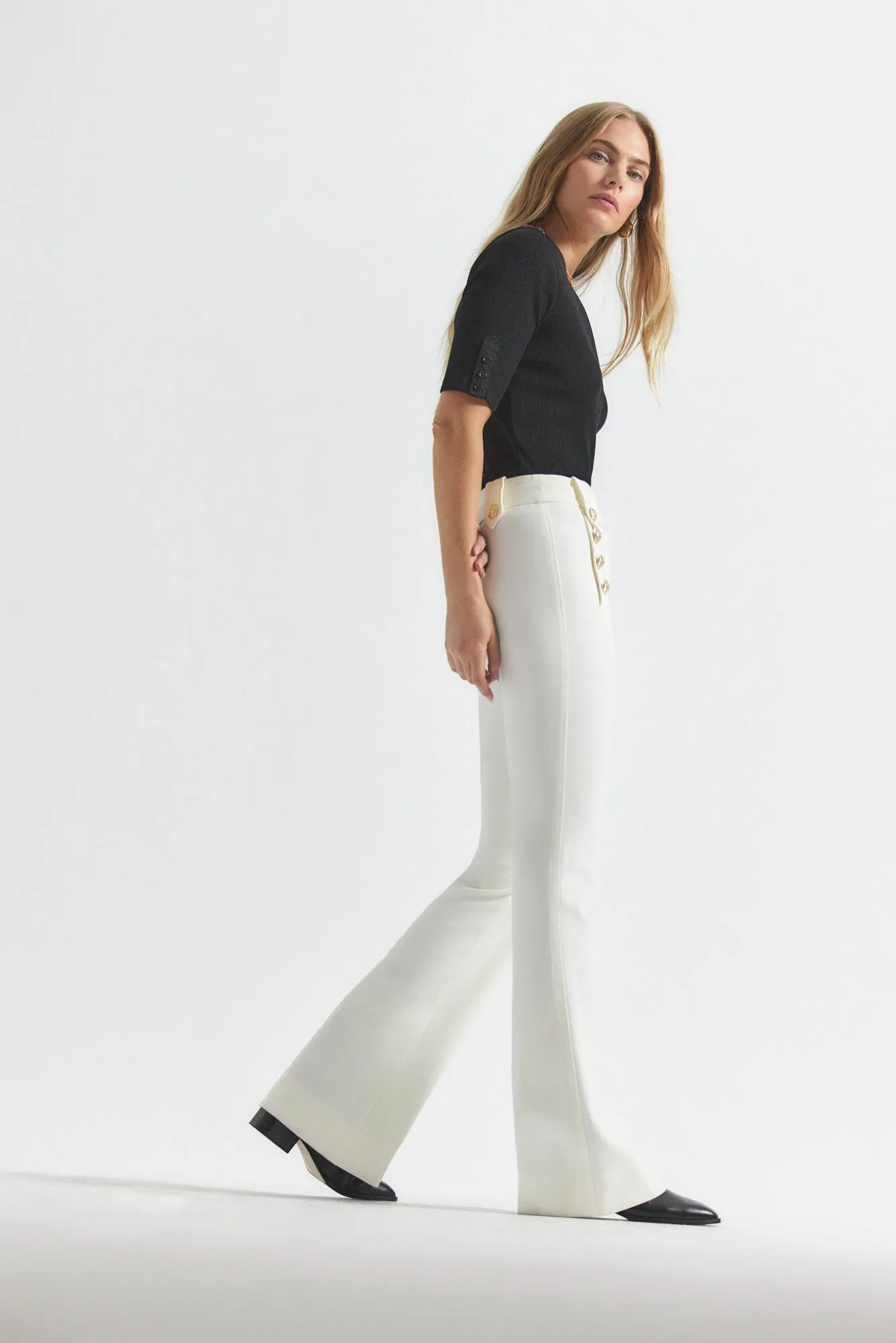 Robertson Flare Trousers - Soft White sold by Derek Lam product image thumbnail 2