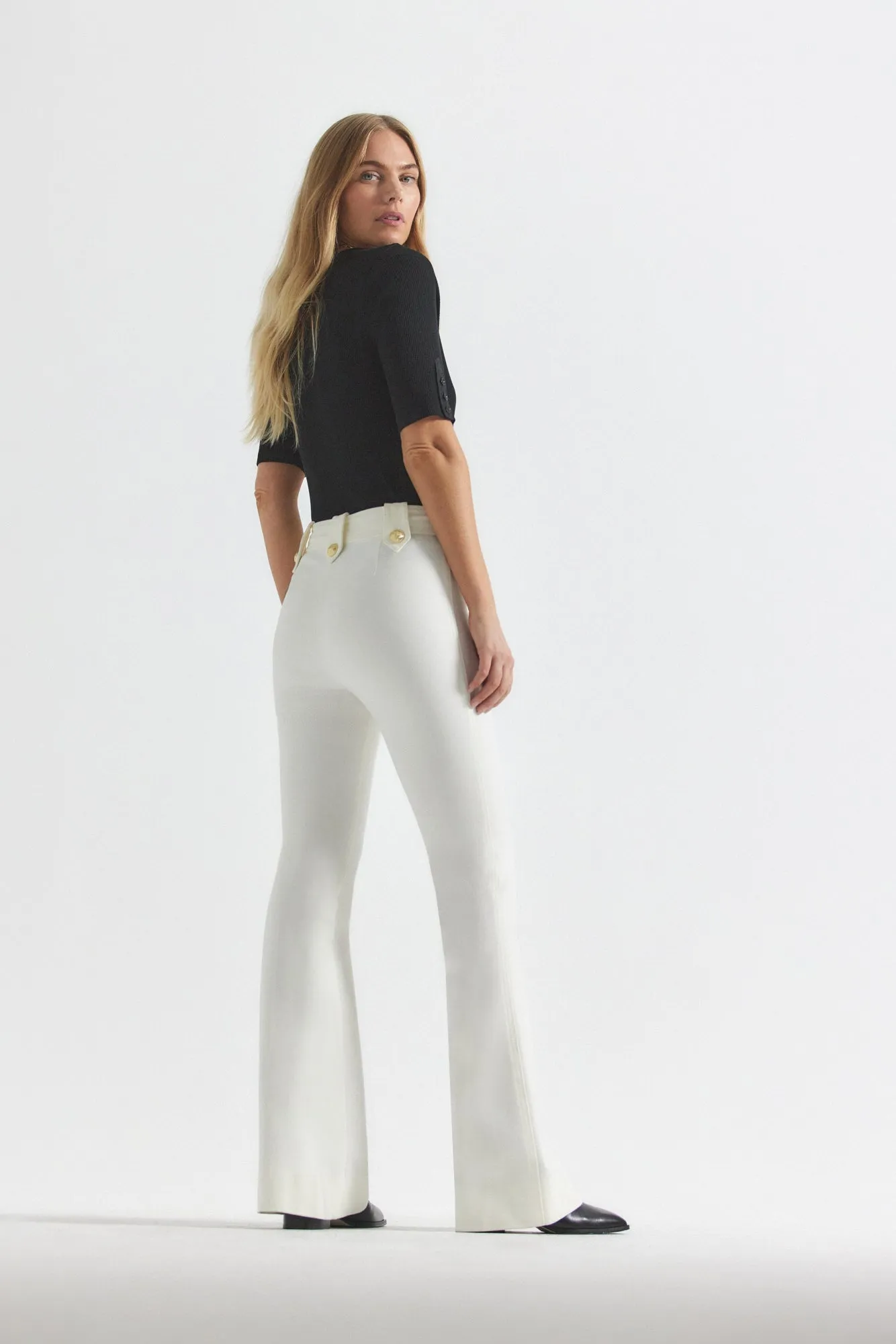 Robertson Flare Trousers - Soft White sold by Derek Lam product image thumbnail 4