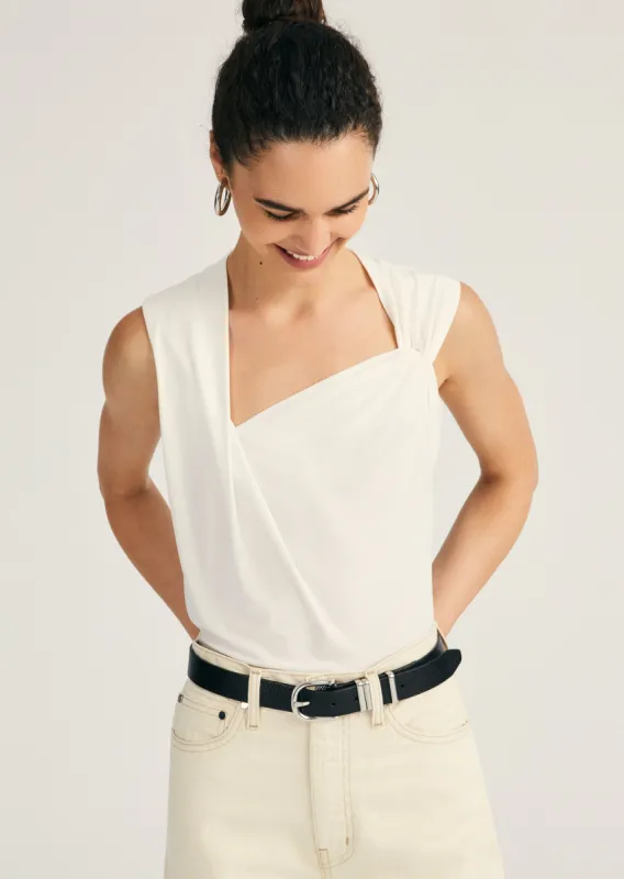 Alya Sleeveless Draped Top - Blanc de Blanc sold by Derek Lam
