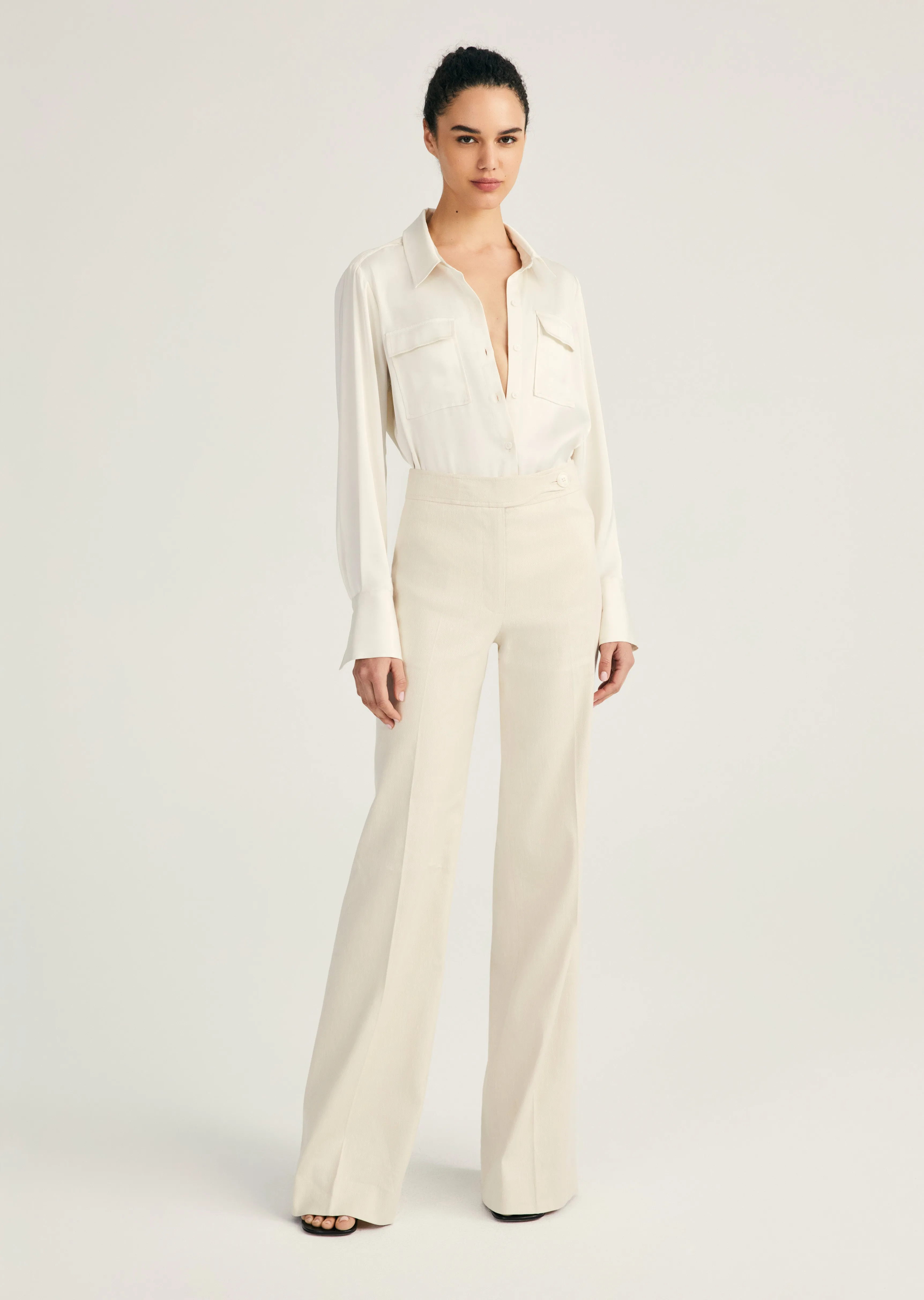 Owen Flare Leg Trouser - Almond sold by Derek Lam