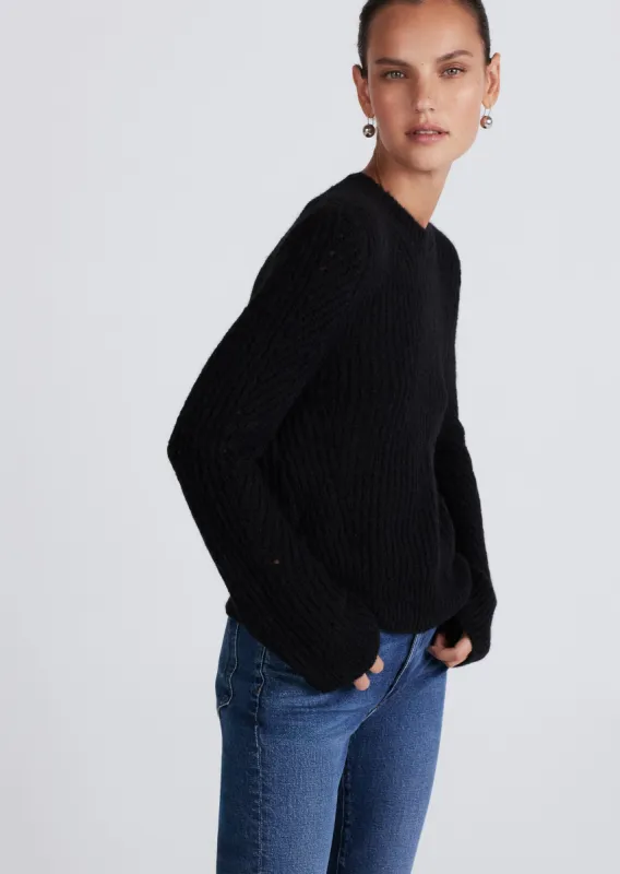 Ryan Puff Sleeve Sweater - Black sold by Derek Lam