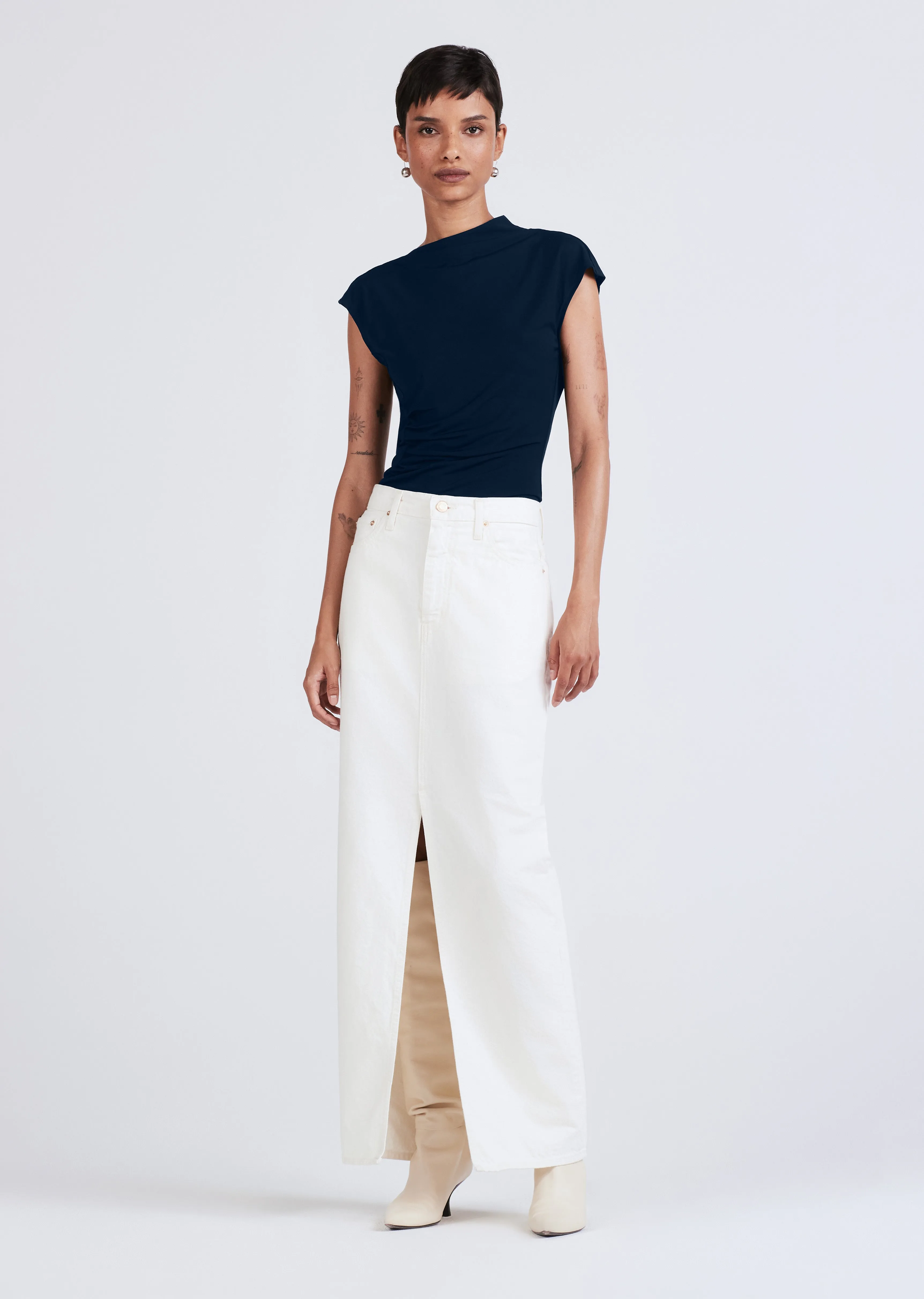 Lu High Rise Maxi Skirt - Ivory sold by Derek Lam