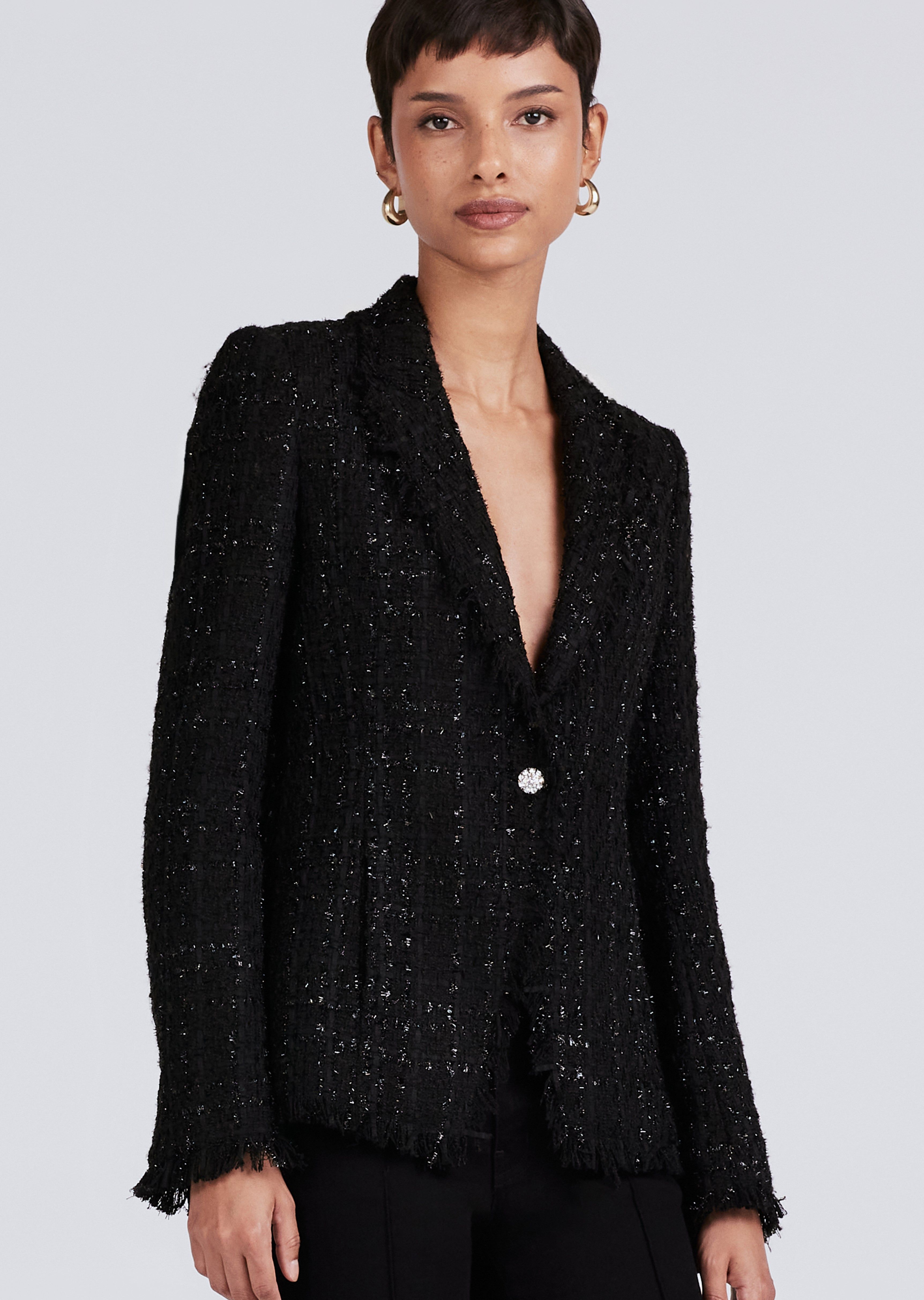 Adelaide Fringe Bias Jacket - Black-Silver sold by Derek Lam product image thumbnail 2