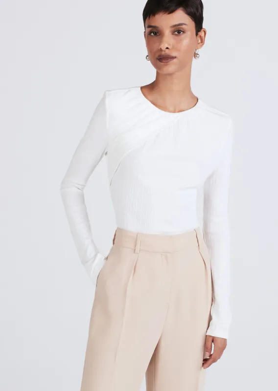 Lison Long Sleeve Crewneck Tee - Ivory made by Derek Lam