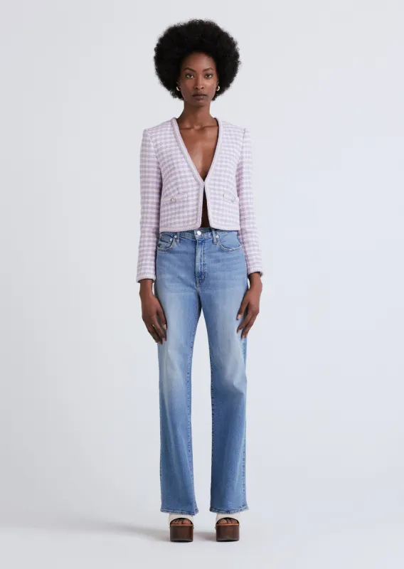 Astrid V-Neck Crop Jacket - Lavender-Ivory sold by Derek Lam