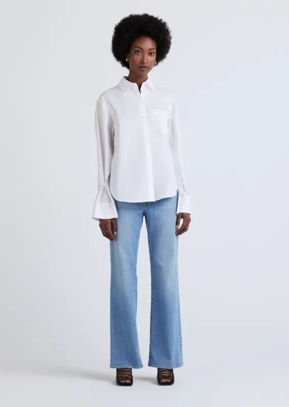 Wesley Button Front Shirt - Optic White sold by Derek Lam
