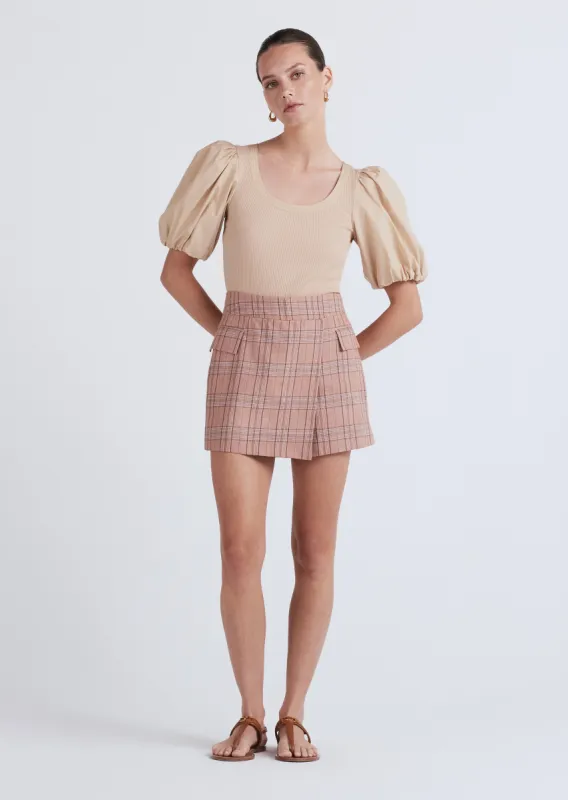 Jillian Tailored Skort - Brown Multi sold by Derek Lam