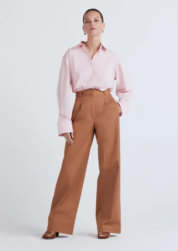 Baxter Wide Leg Pleated Pants - Mocha sold by Derek Lam