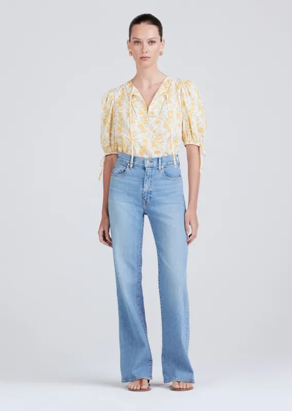 Nora Puff Sleeve Top - Yellow Multi sold by Derek Lam