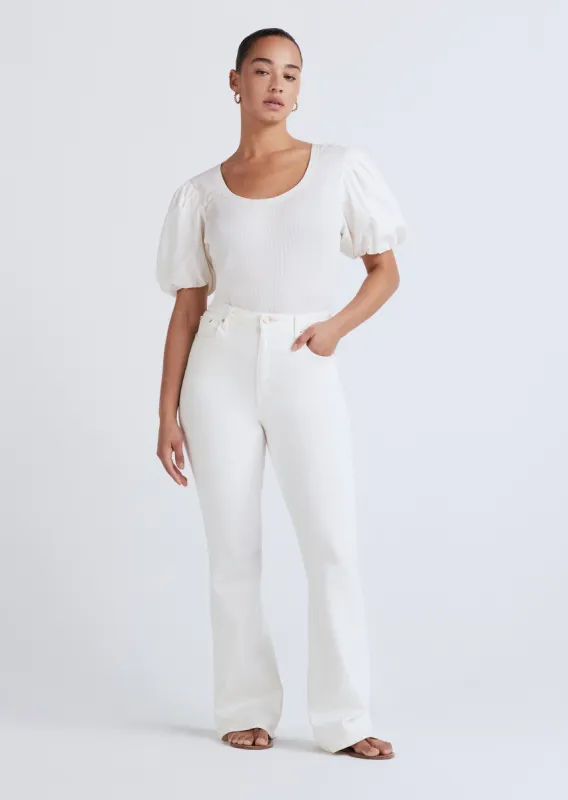Willa Balloon Sleeve Scoop Neck Top - Off White sold by Derek Lam