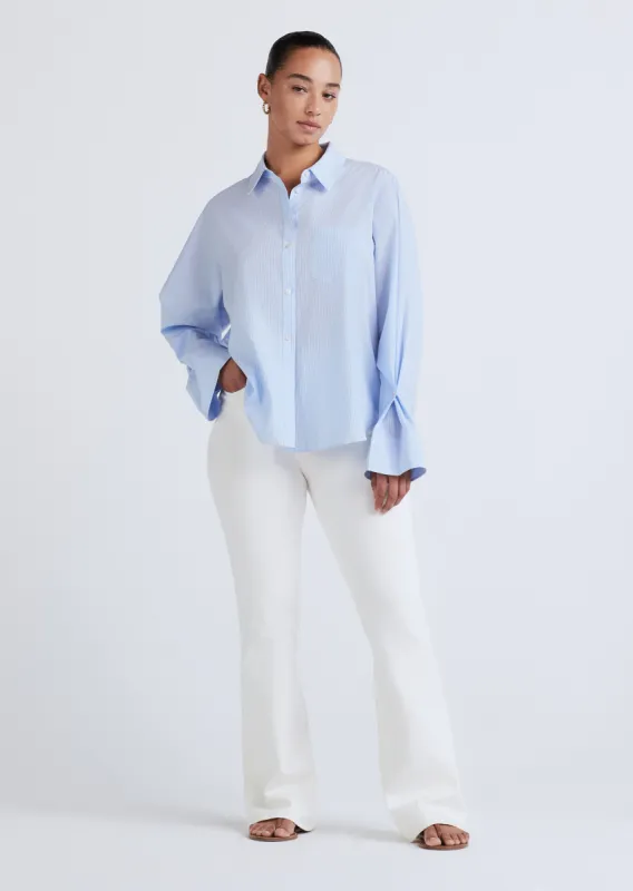 Wesley Button Front Shirt - Sky Blue sold by Derek Lam