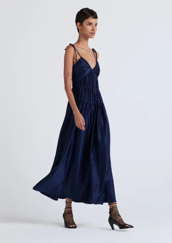 Callista Ruched Cami Dress - Summer Navy sold by Derek Lam