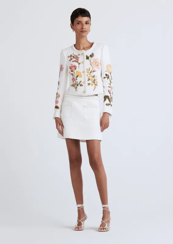 Penelope Crew Neck Jacket - White sold by Derek Lam