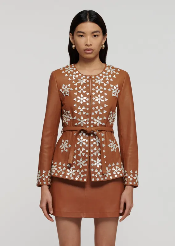 Hanae Shell Embellished Jacket - Luggage sold by Derek Lam