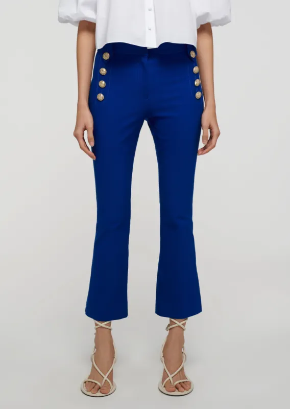 Robertson Crop Flare Trousers - Cobalt sold by Derek Lam