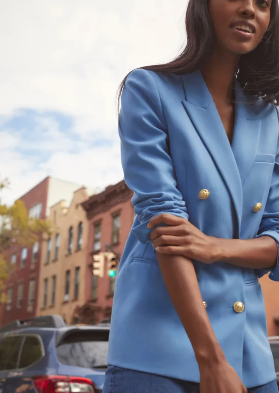 Walter Double Breasted Jacket - Light Blue sold by Derek Lam