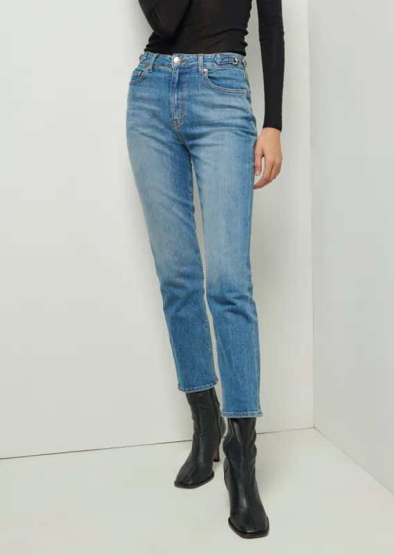 Kate High Rise Ankle Straight Leg Jeans - Medium Wash sold by Derek Lam
