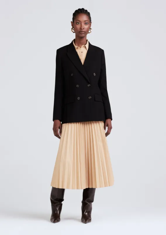 Sandra Double Breasted Slit Blazer - Black sold by Derek Lam