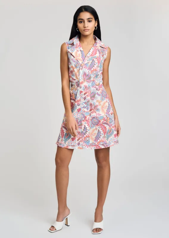Satina Shirt Dress - Coral Multi sold by Derek Lam